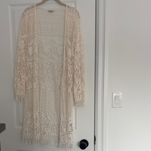 Guess Cream Lace Open Cardigan - Picture 1 of 4